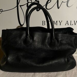 Mark and Graham Elisabetta Black Leather Tote Bag NO MONOGRAM